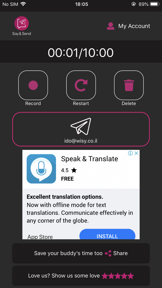 #3. Say & Send (iOS) Podle: Groupee Messenger LTD