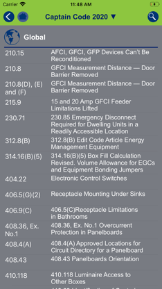 Captain Code NEC Code Changes screenshot 3