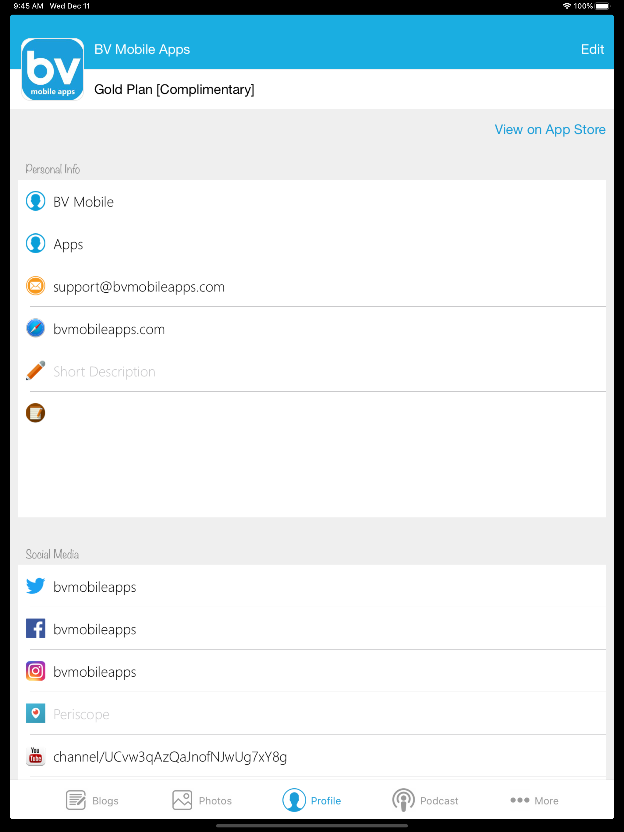 BV Mobile Apps