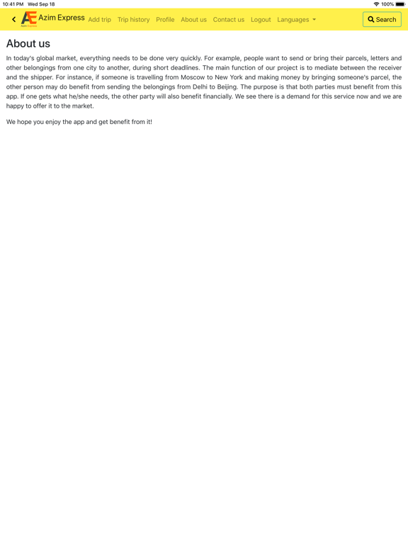 Azim Express iPad screenshot 4 - Travel app