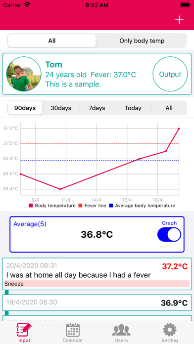 Body Temperature Management Screenshot