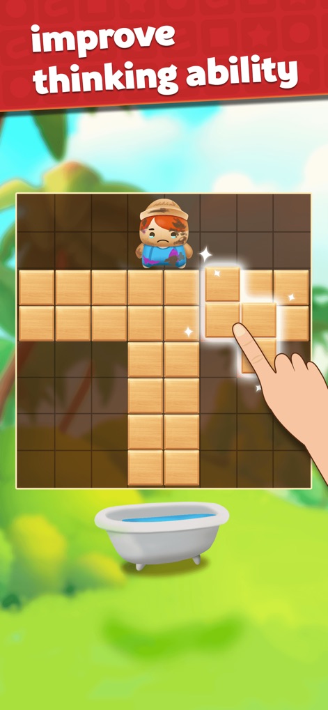 My Block Puzzle - Observe how the app encourages players to strategically place classic wooden blocks to improve their thinking ability.