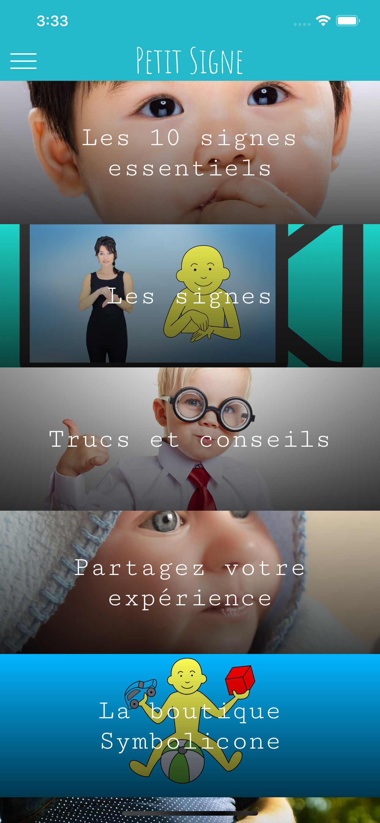 Bébé Signe-langage des signes