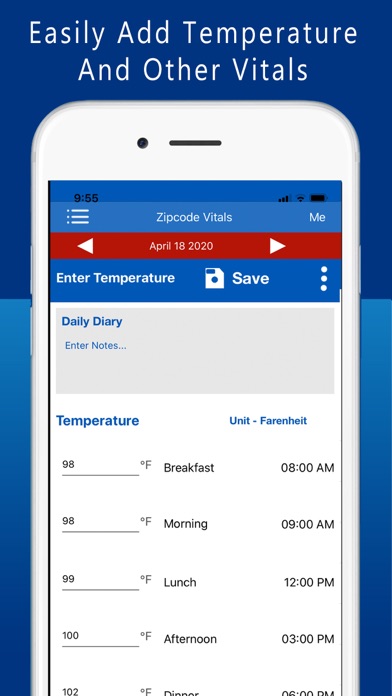 zipcode vitals tracker screenshot 2