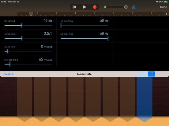 Noise Gate & Downward Expander iPad screenshot 5 - Music app