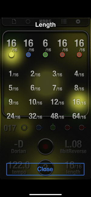 Capture d'écran du KORG iKaoscillator