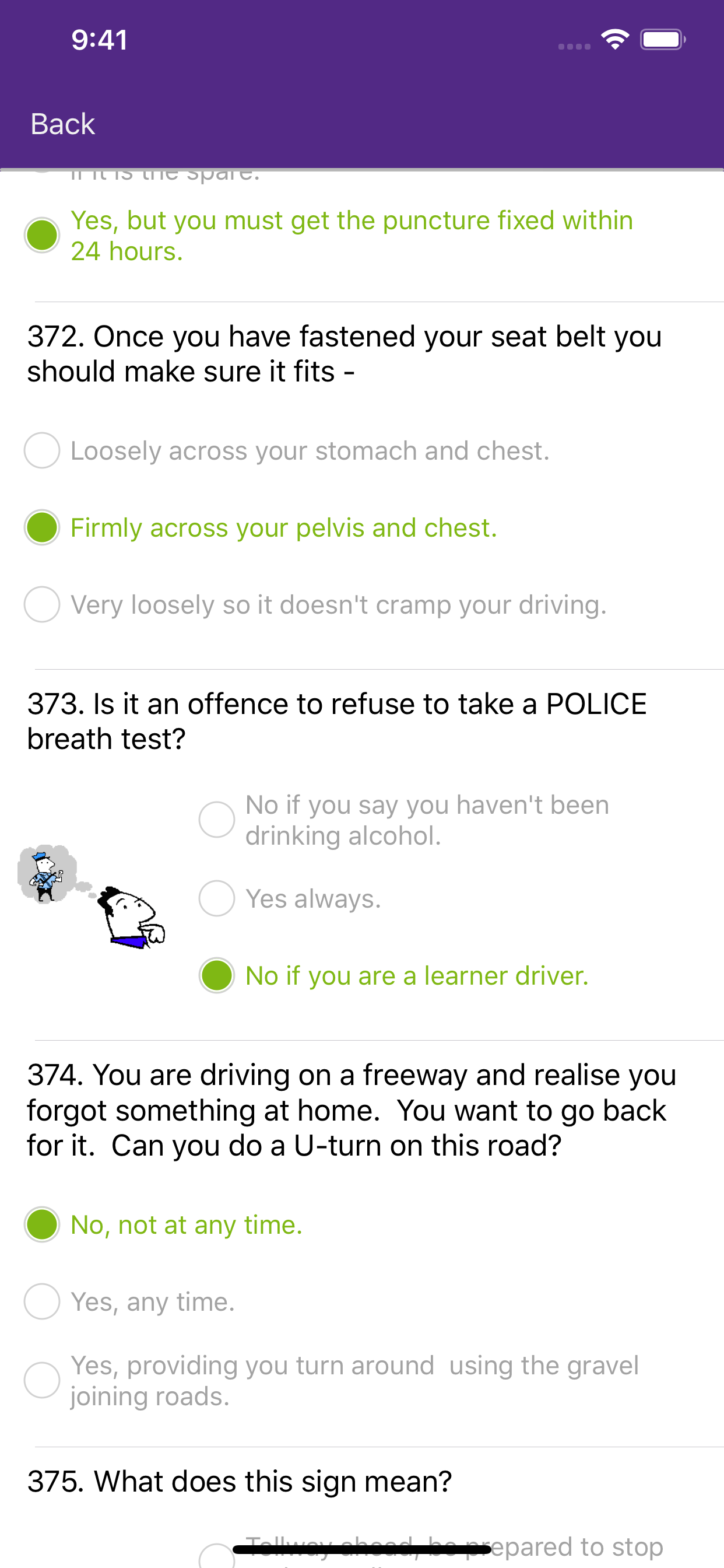 Learner driver knowledge ACT screenshot 6