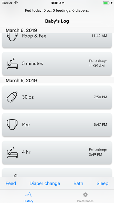 Screenshot #3 pour Newborn Logbook