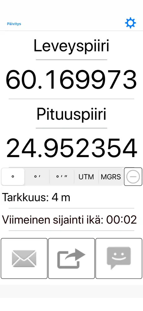 Jaa GPS-koordinaatit