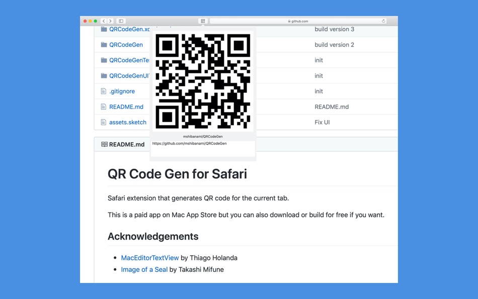 QR Code Gen for Safari (macOS) Podle: Manabu Nakazawa QR Code Gen for Safari (macOS) Podle: Manabu Nakazawa