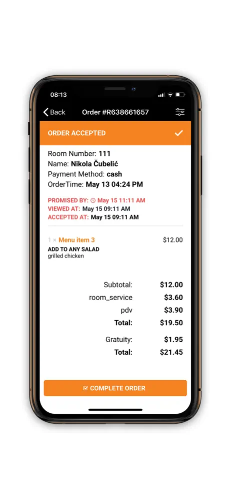 RoomOrders Manager