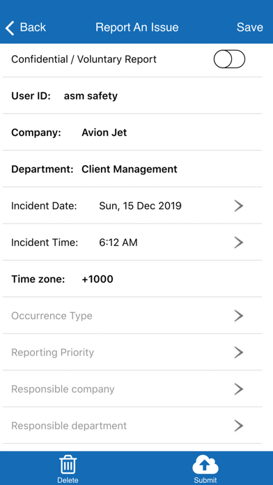 SERA eReport Screenshot