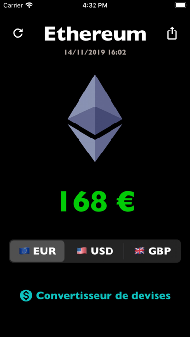 Screenshot #1 pour Ethereum price ETH Taux Prix