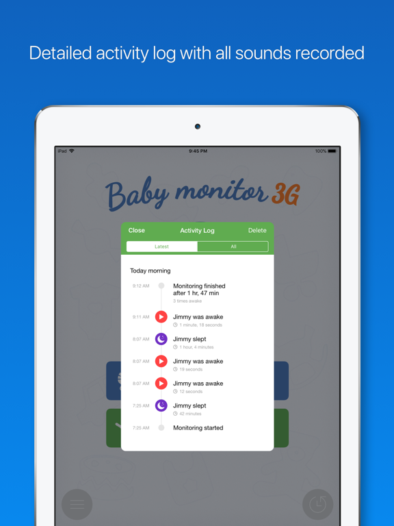 Baby Monitor 3G iPad screenshot 5 - Lifestyle app