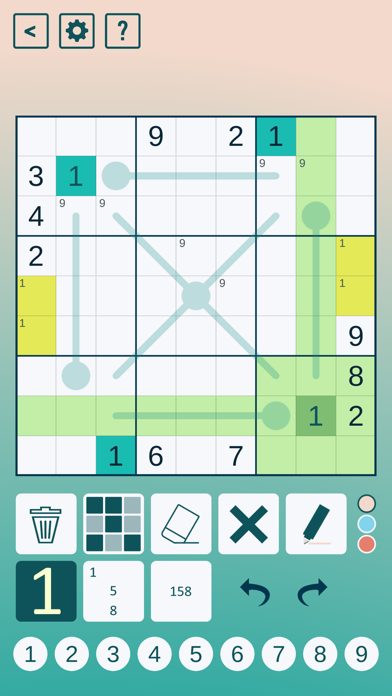 Thermo Sudoku screenshot 2