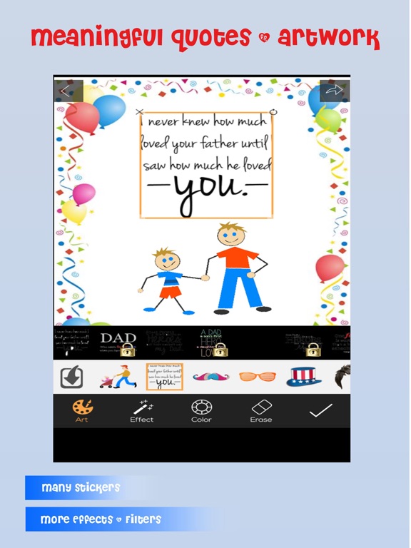 Father's Day Cards - Greetings iPad screenshot 4 - Photo & Video app
