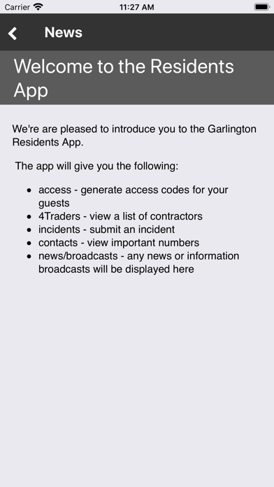 Garlington Resident's App Screenshot