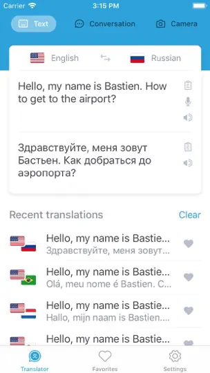 Скриншот переводчик · на iPhone 1