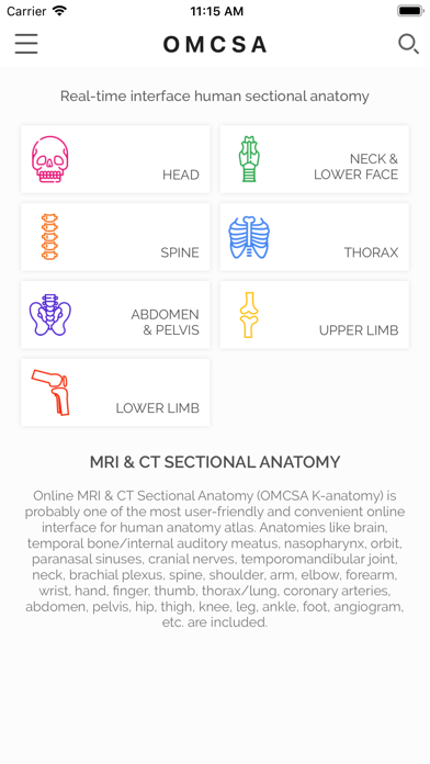 OMCSA k-anatomy screenshot 2