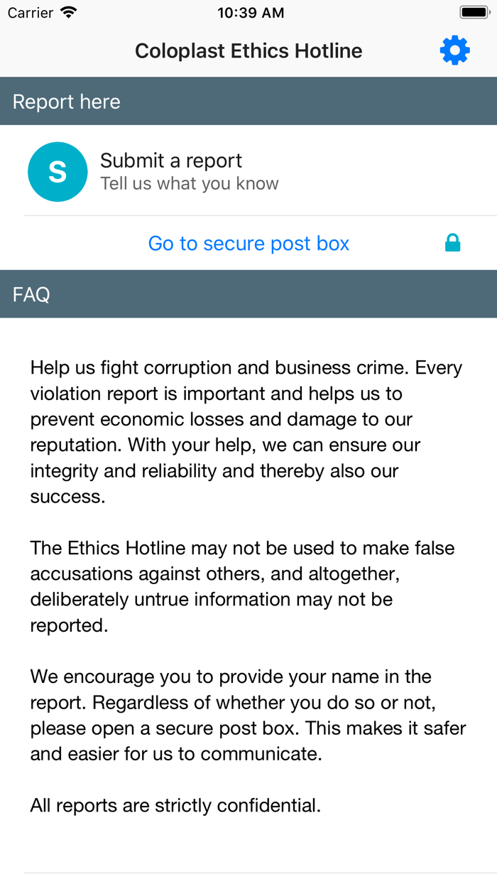 Coloplast Ethics Hotline