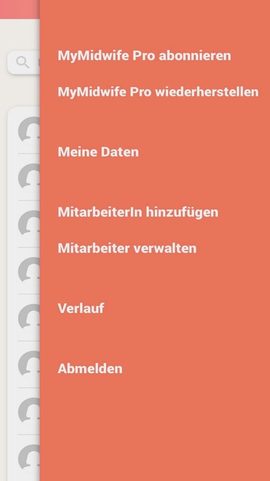 MyMidwife: Dokumentation Screenshot