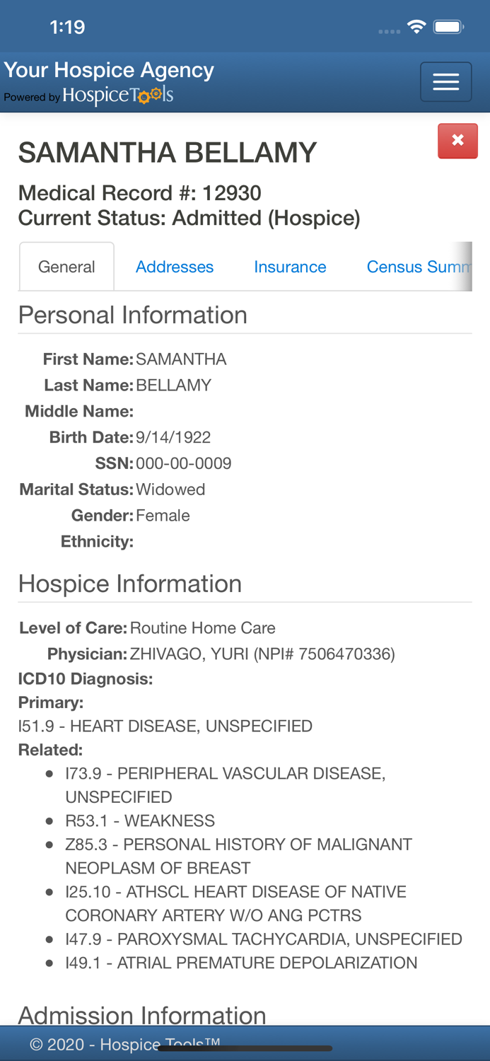 Hospice Tools eBilling