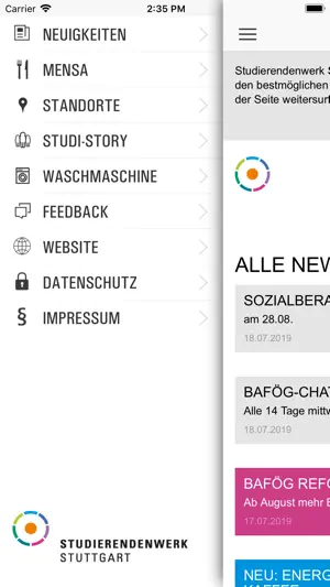 Studierendenwerk Stuttgart screenshot 1
