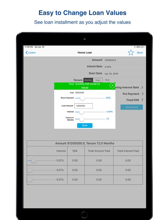 Loan  Calculator - iPad screenshot 7 - Finance app