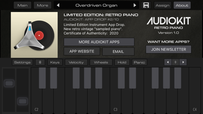 AudioKit Retro Piano Screenshot