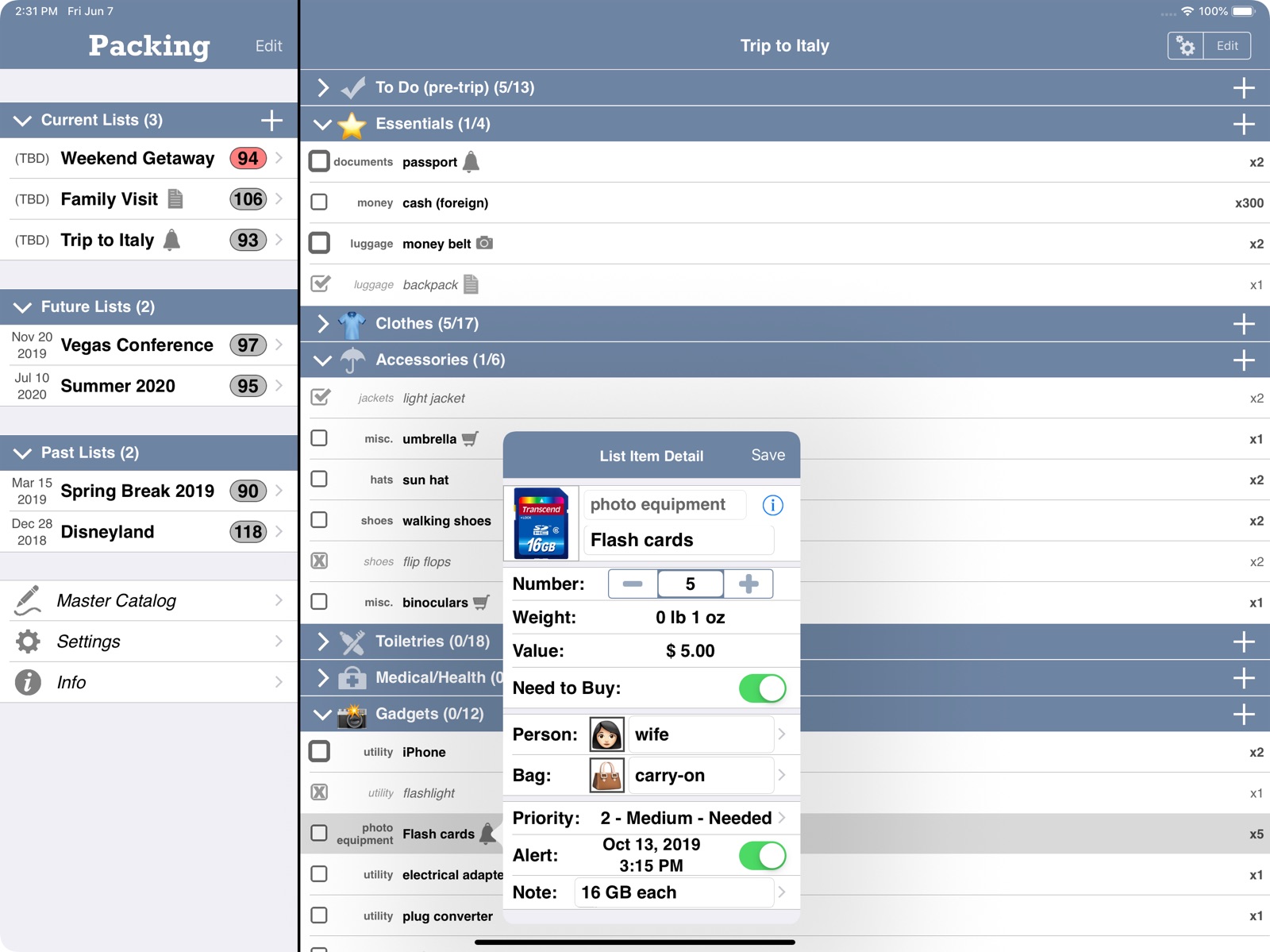 Packing (+TO DO!) ipad screenshot 1
