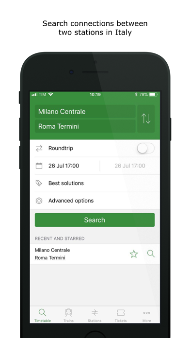 Screenshot #1 pour Train Timetables in Italy