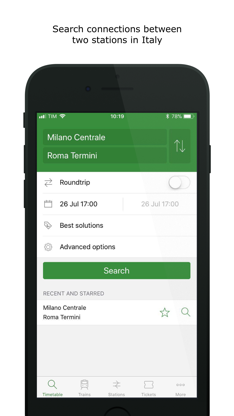 Train Timetables in Italy screenshot 1