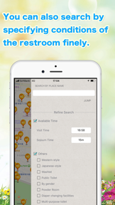 Restroom information map screenshot