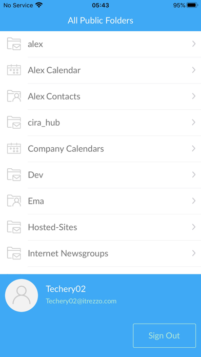 Exchange Server Public Folders Screenshot