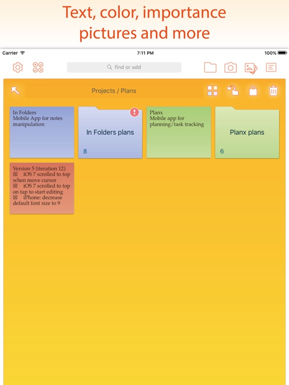 In Folders – Notes and Photos iPad screenshot 2 - Productivity app