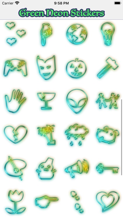 Green Neon Stickers