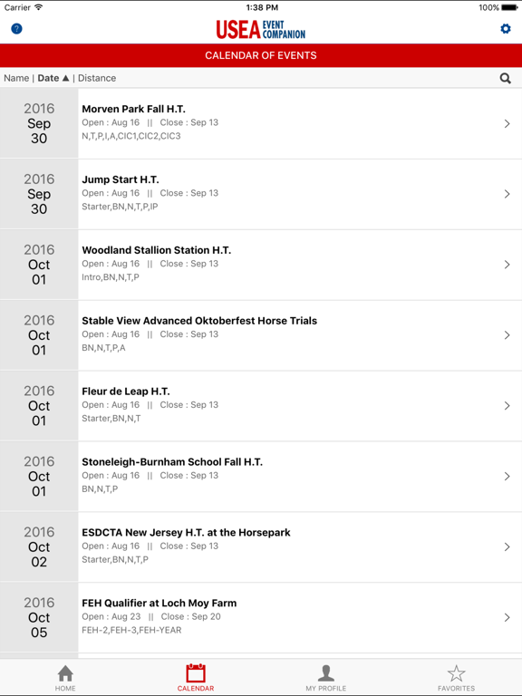USEA Event Companion iPad screenshot 2 - Business app