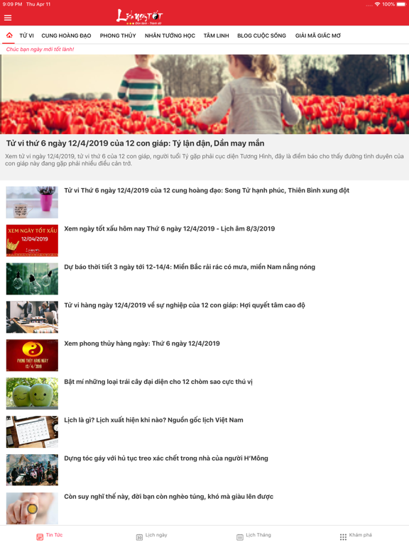 Lich ngay TOT - Lich Van Su iPad screenshot 4 - Utilities app