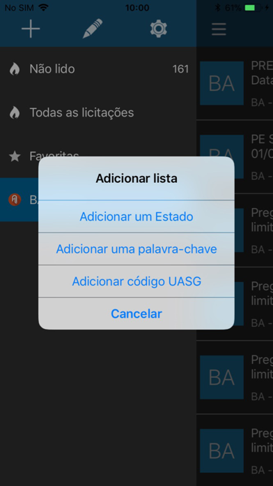 Alerta Licitação Screenshot