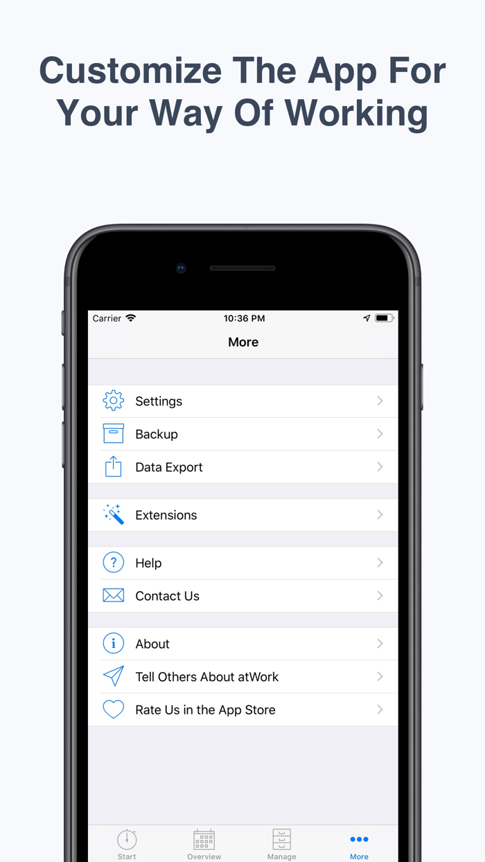 atWork · Work Hours Tracker