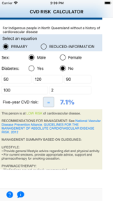 Indigenous CVD Risk Calculator screenshot