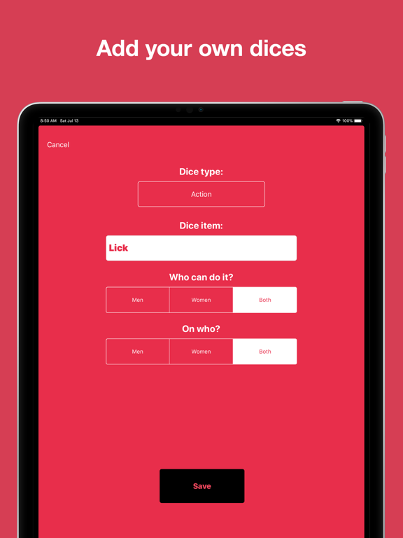 Sex Dice - Sex Game for Couple iPad screenshot