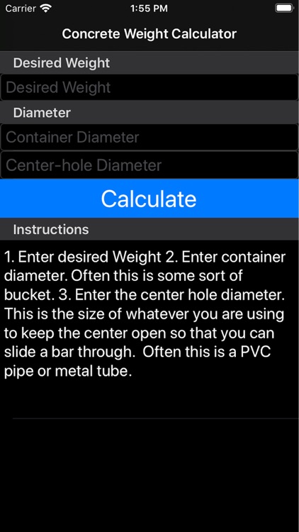 DIY Concrete Weight Calculator