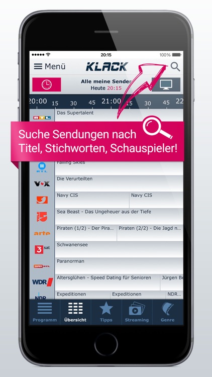 TV-Programm KLACK: Ihre TV-App