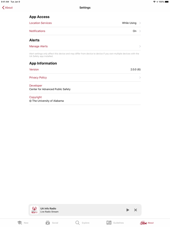 UA Safety iPad screenshot 10 - Reference app