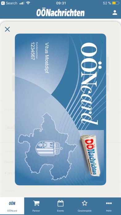 OÖNcard Screenshot