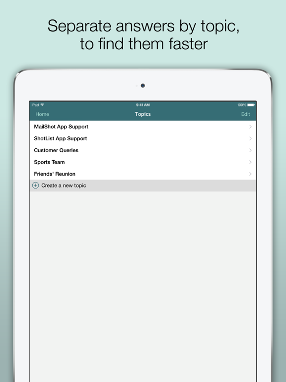 FAQMark Support Your Customers iPad screenshot 4 - Productivity app