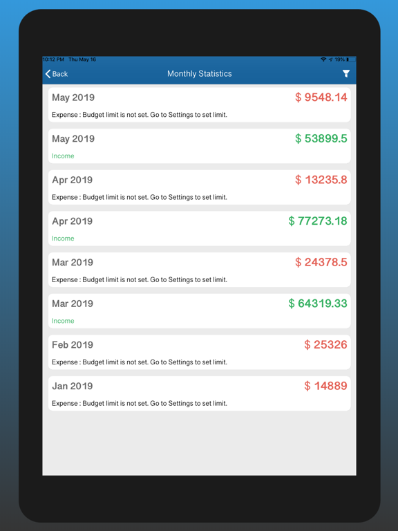 Expense & Income Money Manager iPad screenshot 6 - Finance app