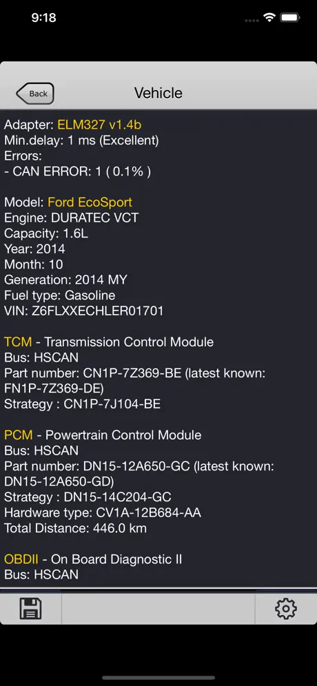 FORScan Viewer for Ford, Mazda