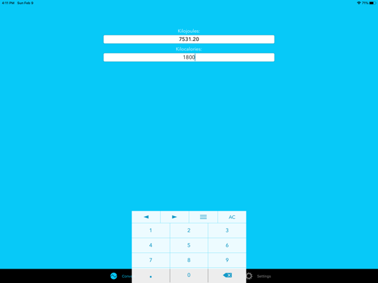 Screenshot #4 pour Kilojoules To Kilocalories
